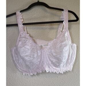 Bali 38DD Pink Lace Unlined Underwire Bra 3314 Sheer Mesh Feminine